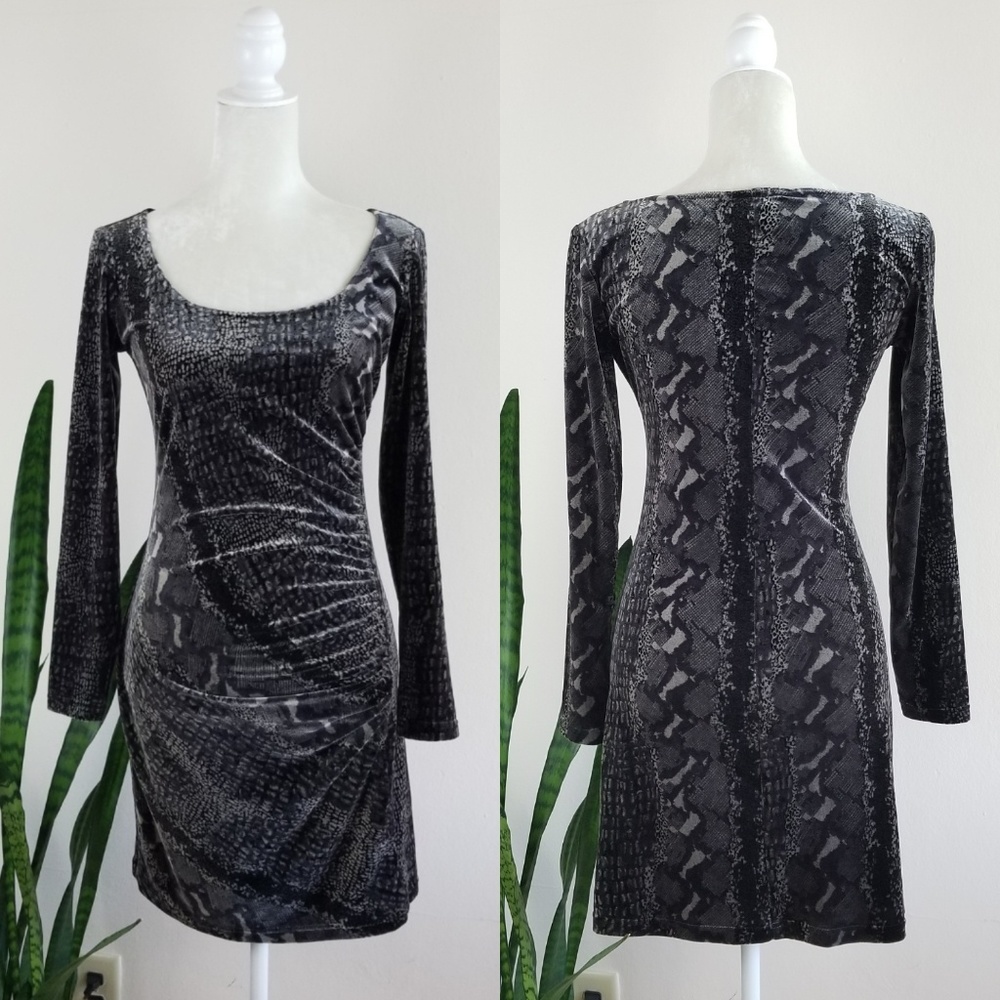 VTG Hugo Buscati Velvet Print Dress